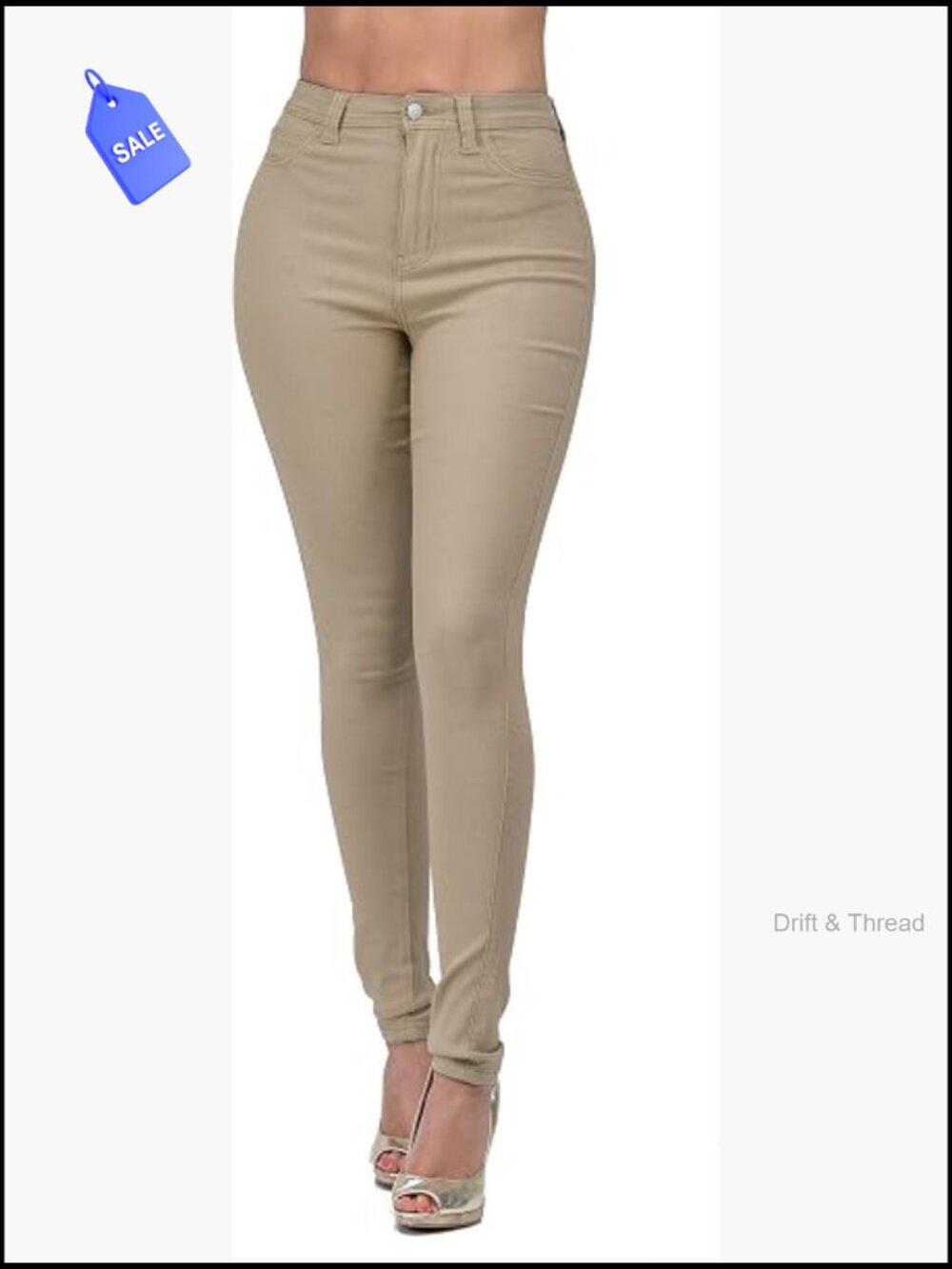 High Waisted Stretchy Skinny Ripped Distressed Jeans Women's Olive Mustard RED